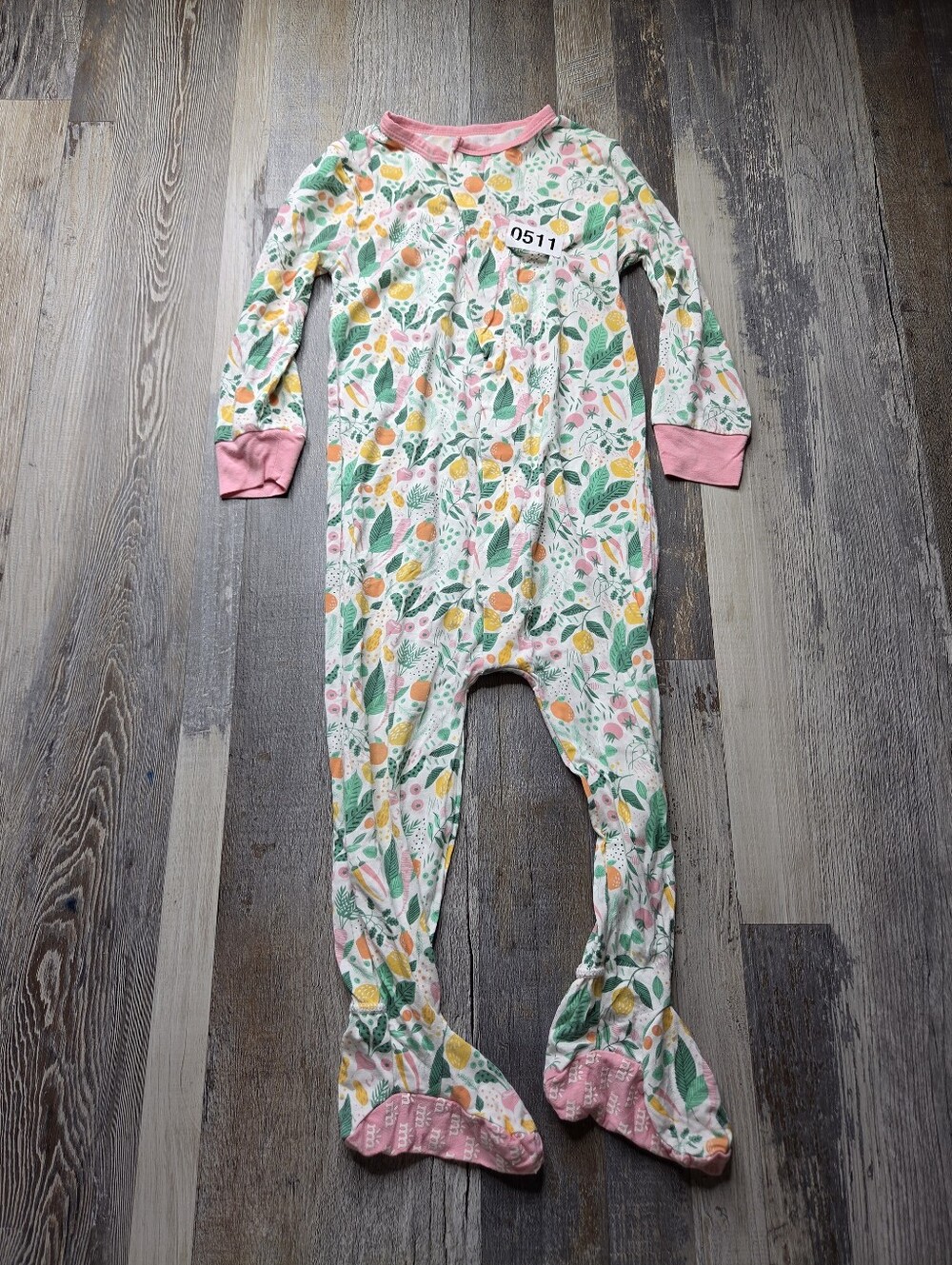 Magnetic Me Footie 12-18 Months Pastel Garden Veggies Print